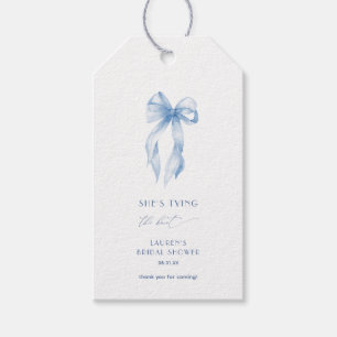 Dusty Blue Bow Sie bindet das Brautparty des Knote Geschenkanhänger