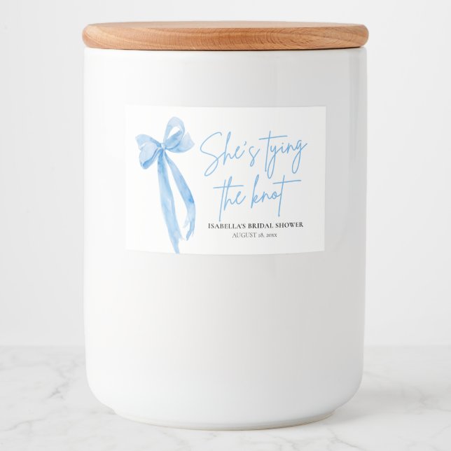 Dusty Blue Bow Sie bindet das Brautparty des Knote Lebensmitteletikett (Vorderseite)