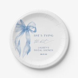Dusty Blue Bow Sie bindet das Brautparty des Knote Pappteller