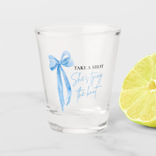 Dusty Blue Bow Sie bindet das Brautparty des Knote Schnapsglas