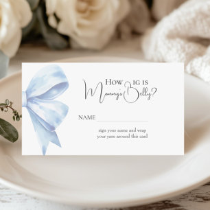 Dusty Blue Bow wie groß ist Mommy Bly Baby Dusche Begleitkarte
