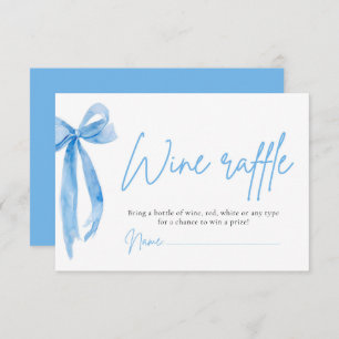 Dusty Blue Bow Wine Raffle Ticket Brautparty Einladung