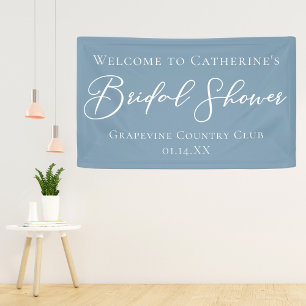 Dusty Blue Brautparty Personalisierter Empfang Banner