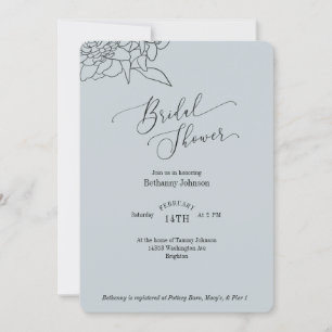 Dusty Blue Bridal Dusche Einladung