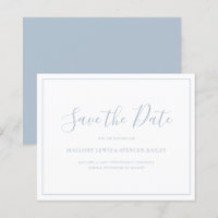 Dusty Blue Budget Wedding Save the Date