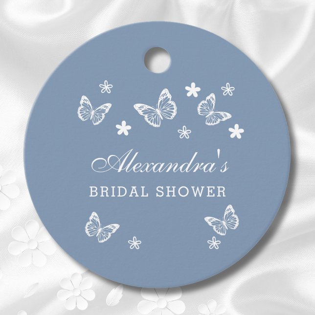 Dusty Blue Butterfly Brautparty Vielen Dank Geschenkanhänger (Von Creator hochgeladen)