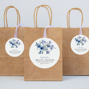 Dusty Blue Calla Lily Ribbon Bow Danke, Sticker