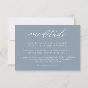 Dusty Blue Calligraphy Wedding Enclosure Card Einladung