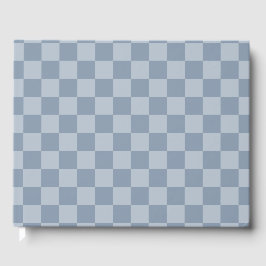 Dusty Blue Checkerboard Gästebuch