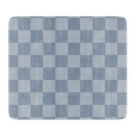 Dusty Blue Checkerboard Schneidebrett