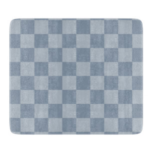 Dusty Blue Checkerboard Schneidebrett