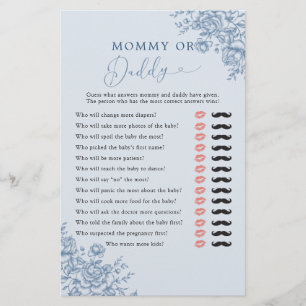 Dusty Blue Chinoiserie Baby Shower Mommy oder Dadd