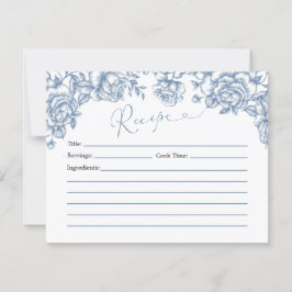 Dusty Blue Chinoiserie Baby Shower Rezeptkarte Einladung