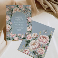 Dusty Blue Chinoiserie Garden Blume Brautparty