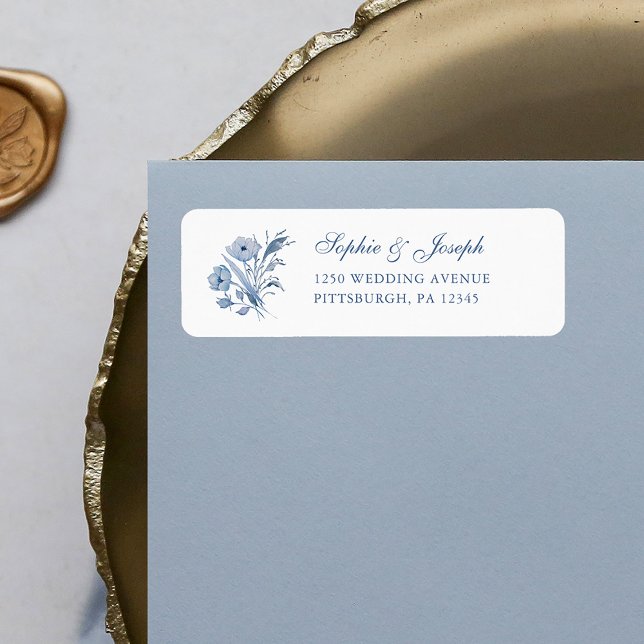 Dusty Blue Chinoiserie Wedding | Rücksendeadresse (Von Creator hochgeladen)