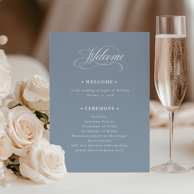 Dusty Blue | Classic Luxe Wedding Welcome Programm (Von Creator hochgeladen)
