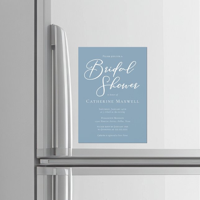 Dusty Blue Coastal Bridal Shower Personalized Magneteinladung (Von Creator hochgeladen)