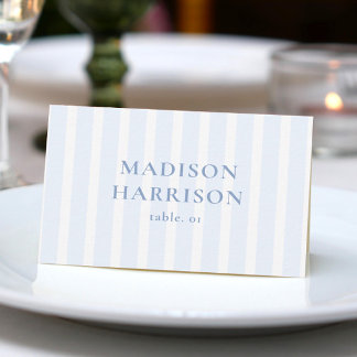 Dusty Blue Coastal Wedding Name Platzkarte DIY