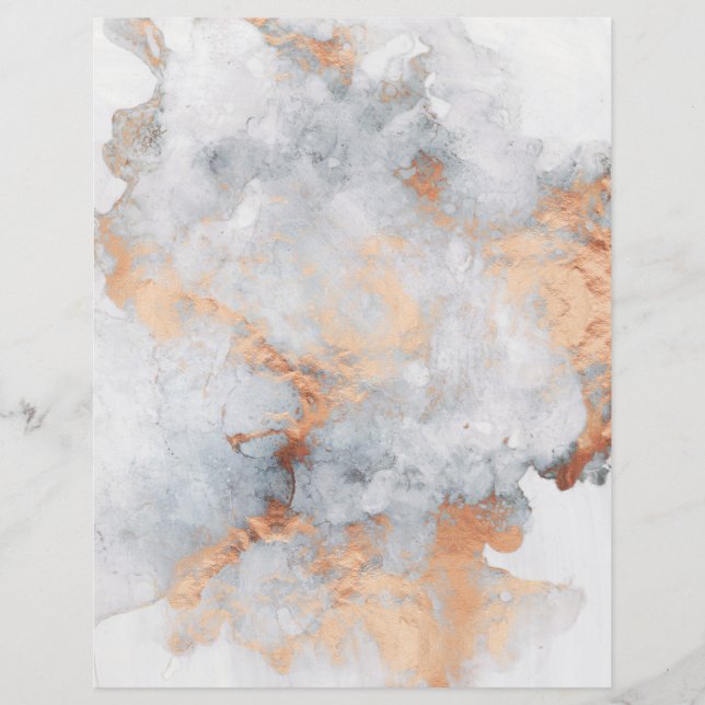 Dusty Blue Copper Gold Granite Scrapbook Paper (Vorderseite)