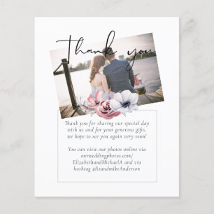 Dusty Blue Coral Floral Script Wedding Vielen Dank