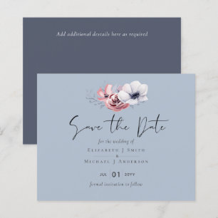 Dusty Blue Coral Floral Wedding Rett Date Budget