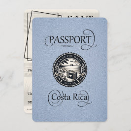 Dusty Blue Costa Rica Passport Save The Date