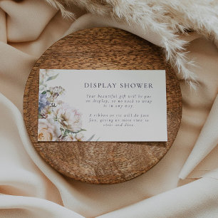 Dusty Blue Cream Floral Brautparty Begleitkarte