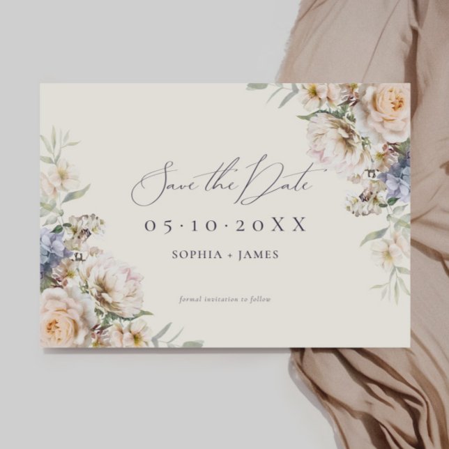 Dusty Blue Cream Save The Date (Von Creator hochgeladen)