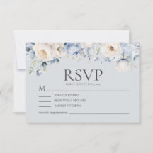 Dusty Blue Cream White Floral Wedding