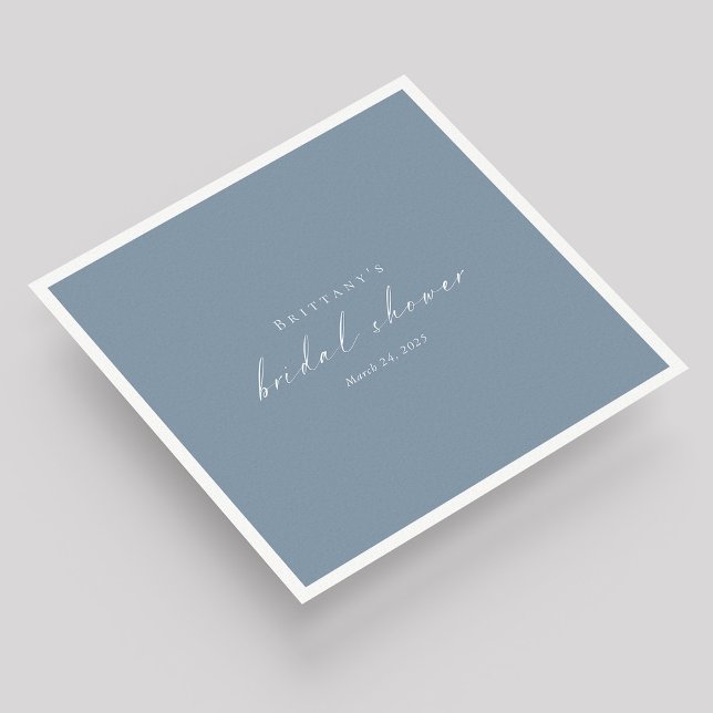 Dusty Blue Custom Brautparty Napkins Serviette (Dusty Blue Elegance: Custom Bridal Shower Napkins)