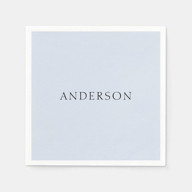 Dusty Blue Custom Nachname II Serviette (Vorderseite)