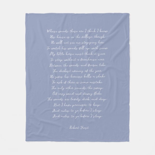 Dusty Blue Custom Poem Song Lyric Quote  Fleecedecke (Vorderseite)