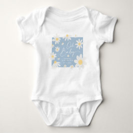 Dusty Blue Daisy Blume Baby Shower Baby Bodysuit Strampler