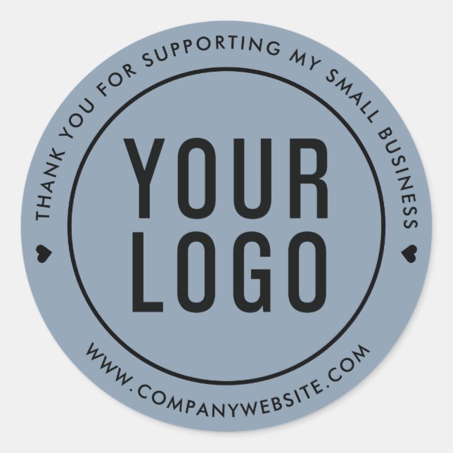 Dusty Blue dankt Ihnen für die Unterstützung klein Runder Aufkleber (Vorderseite)