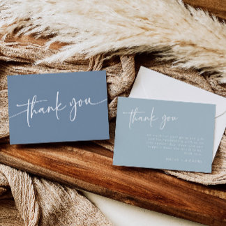 Dusty Blue Danky Card Moderner Minimalistischer Ju Dankeskarte