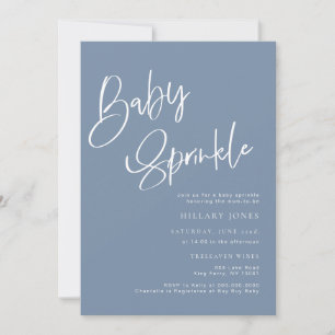 Dusty Blue Denim Bohemisch Baby Sprinkle Einladung