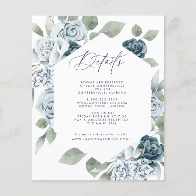 Dusty Blue Details Card (Vorderseite)