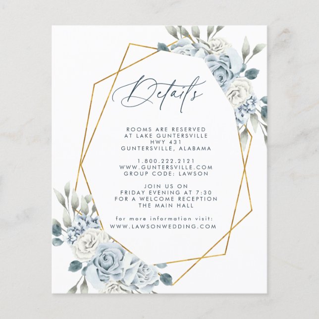 Dusty Blue Details Card (Vorderseite)