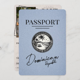 Dusty Blue Dominican Republic Passport Save The Date