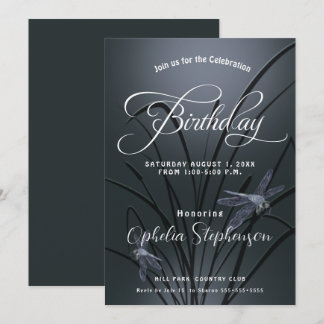 Dusty Blue Dragonfly Geburtstag Einladung
