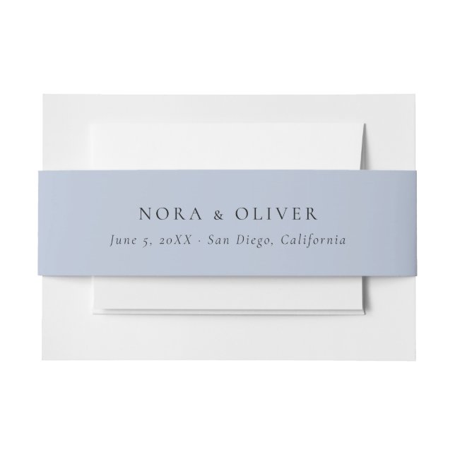 Dusty Blue Einladungsbanderole (Vorderseite Beispiel)