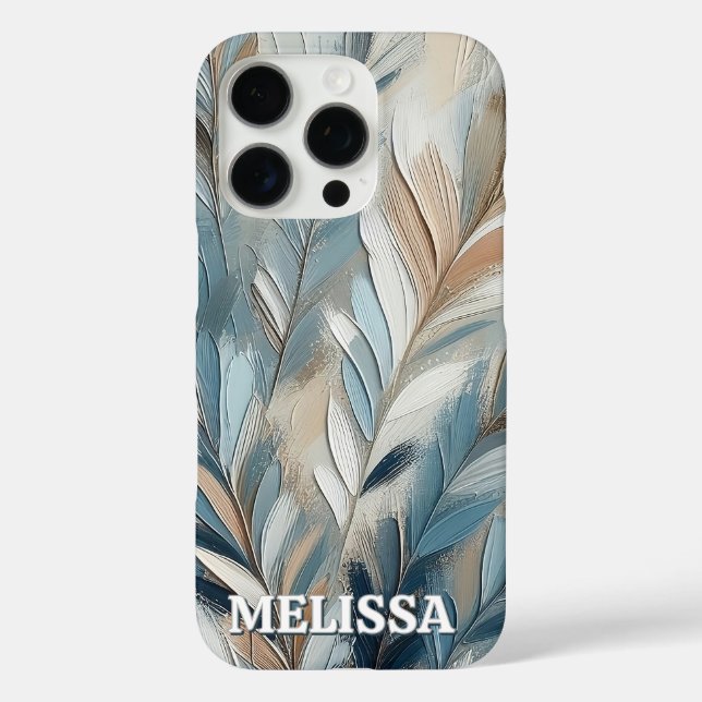 Dusty Blue Elegance in Acrylic With Name Case-Mate iPhone Hülle (Rückseite)