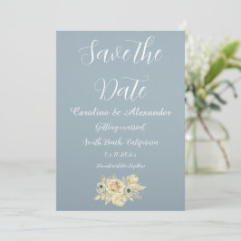 Dusty Blue Elegant Boho Einfache Extravagante Hoch Save The Date