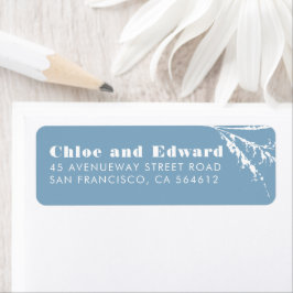 Dusty Blue Elegant Boho Minimalistisch Label