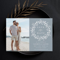Dusty Blue Elegant Boho Wildblume Wedding Foto