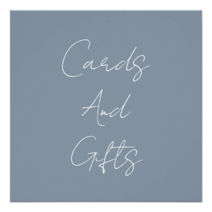 Dusty Blue Elegant Brautparty Wedding Classy Poster