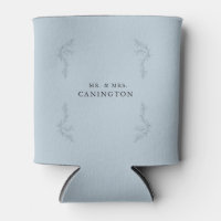 Dusty Blue Elegant Foliage Wedding Mr. & Mrs.