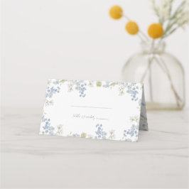 Dusty Blue Elegant Garden Vintage Bridal Shower Platzkarte