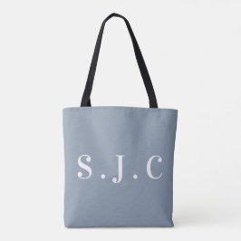 Dusty Blue Elegant Mit Monogramm Initial Modern
