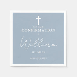 Dusty Blue Elegant Moderne Minimalistische Bestäti Serviette